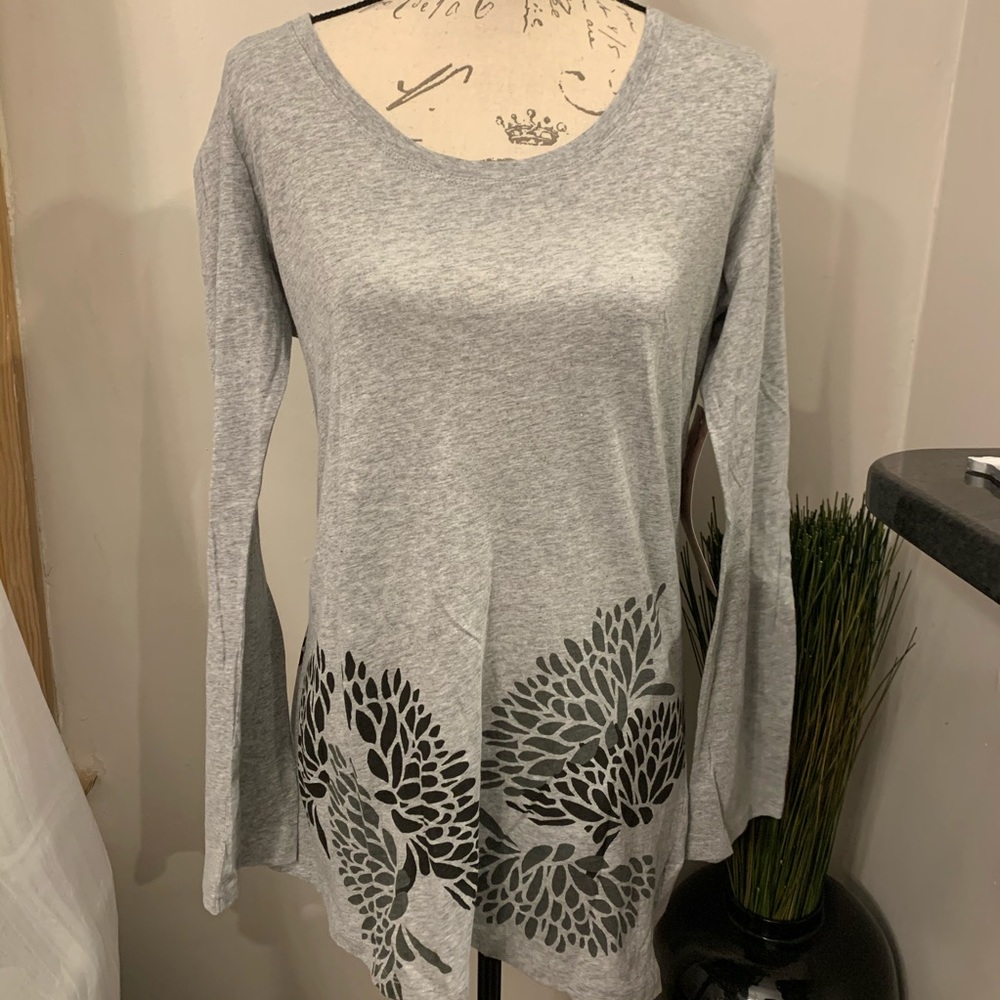 Gray Tunic Yoga Top Size Large